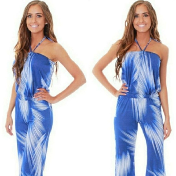 TRENDY BLUE STARBURST JUMPSUIT - Picture 3 of 6
